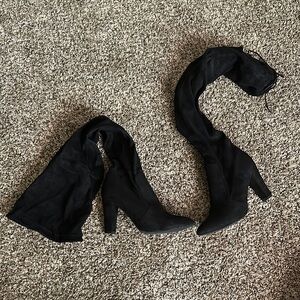 Public Desire Black Women's Knee High Boots